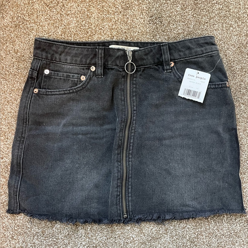 Free People Women’s Haven Black Mini Skirt Size 26 NWT